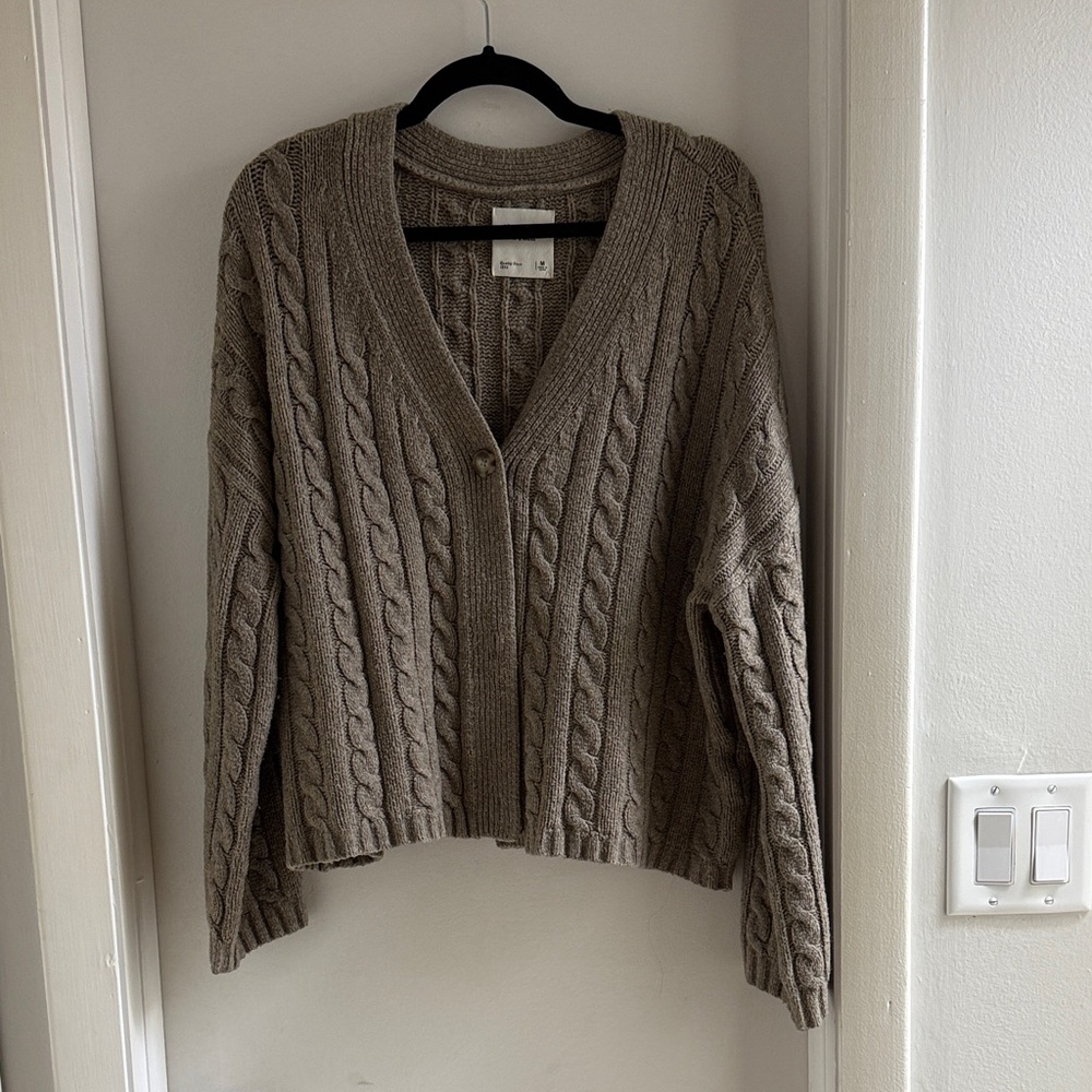 Abercrombie & Fitch Brown Cable Knit Cardigan